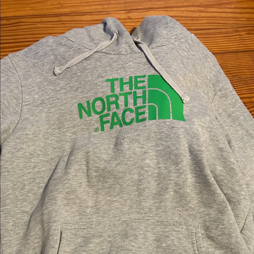 The North Face women’s Hoodie in Gray with Green Logo